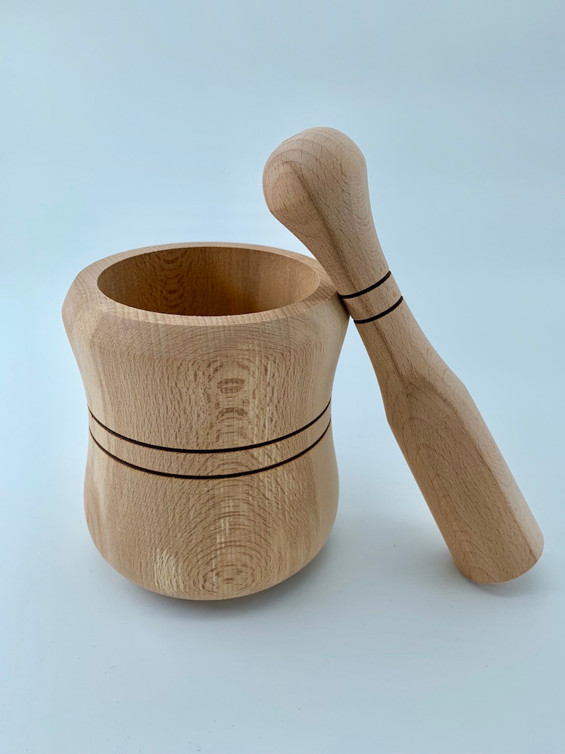 Mortar and Pestle Made Out of Beech Wood Etsy UK