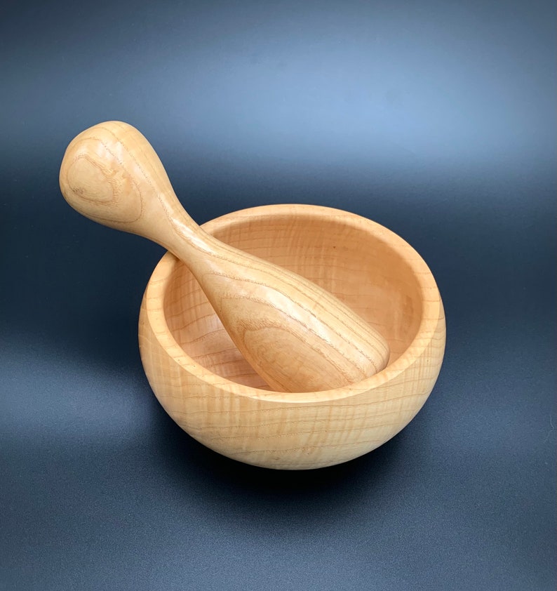 Mortar and Pestle Made Out of Ash Wood Etsy