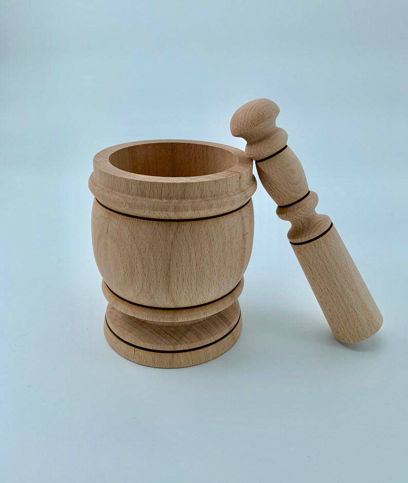 Large Mortar and Pestle Made Out of Beech Wood Etsy