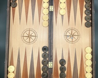 Handmade Walnut Rosewood  Beech Wood Backgammon set Backgammon Board 48cm x 48cm custom gift