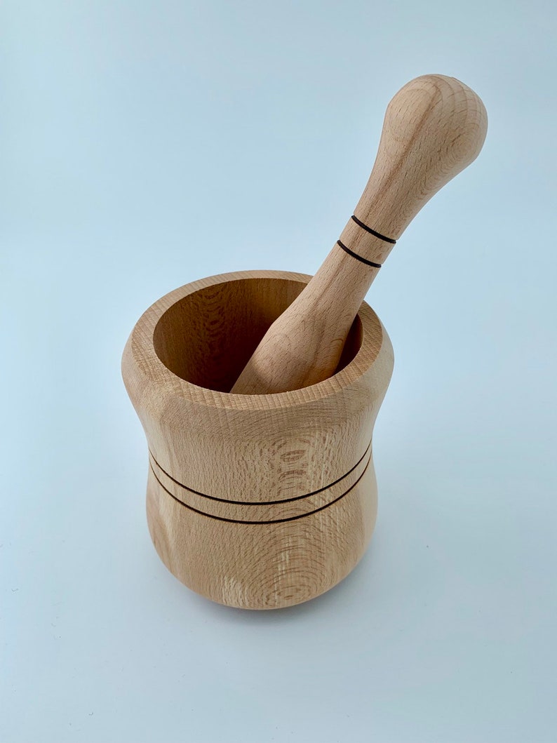Mortar and Pestle Made Out of Beech Wood Etsy UK