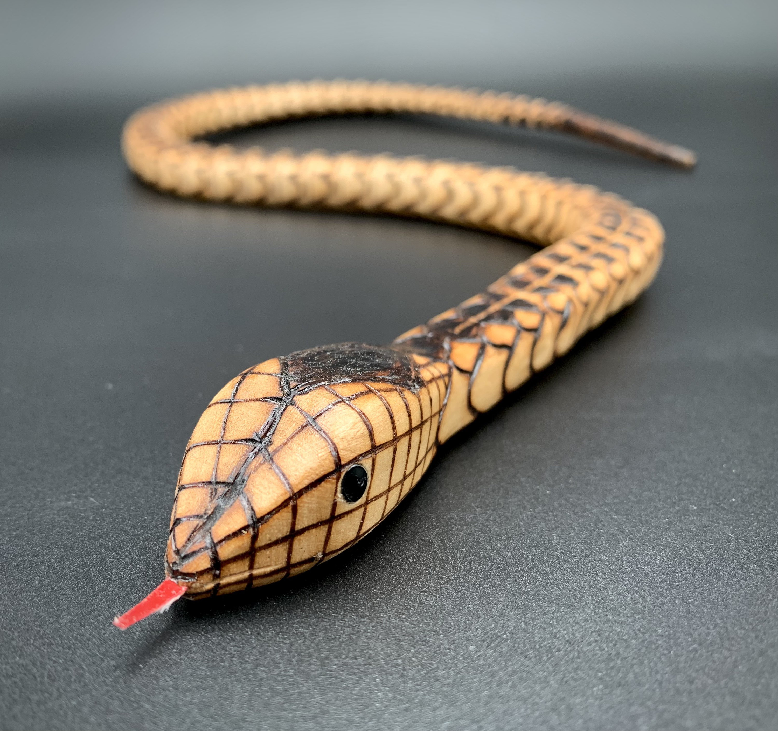 Wooden Snake,engraved Slithering Wooden Snake - Etsy
