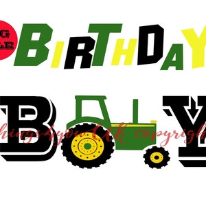 Tractor svg, Farm equipment, Tractor birthday, Birthday boy, Tractor, silhouette, tractor cricut file, iron on, SVG, Farm party decor, Stamp