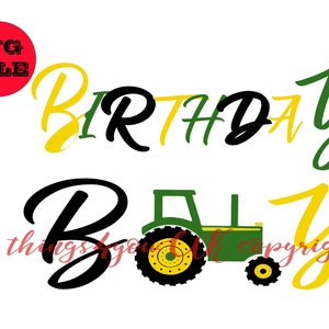 Tractor svg, Farm equipment, Tractor birthday, Birthday boy, Tractor, silhouette, tractor cricut file, iron on, SVG, Farm party decor, Stamp