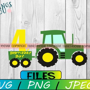 Tractor svg, Farm equipment, Tractor birthday, Birthday boy, Tractor, silhouette, tractor cricut file, iron on, SVG, PNG, PDF, Dxf, Stamp