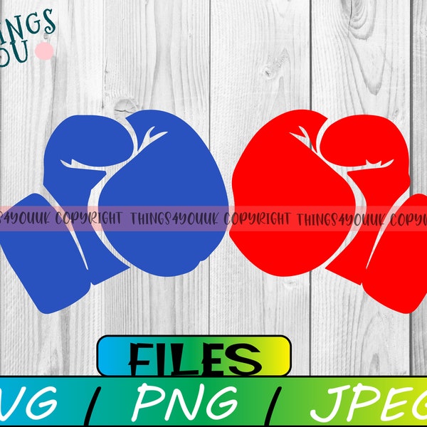 Boxing Gloves Logo, Boxing Girl, Boxing Gloves Svg, Boxing Gloves Clipart, Gloves File For Cricut, Silhouette, Blue And Red Boxing Gloves