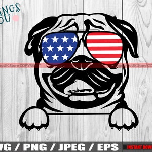 Pug SVG, Cute Pug SVG, Pug Clipart, Peeking Pug SVG, Pug Lovers, Pug Face Svg, Peek A Boo, Pug Silhouette Cameo, Pug Cricut, Pug Svg File