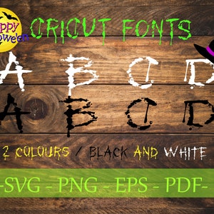 Police Halloween, Polices SVG pour Cricut, Alphabet, Police effrayante SVG, Polices Monogramme, Polices Silhouette, Polices imprimables, Script, Calligraphie, Eps