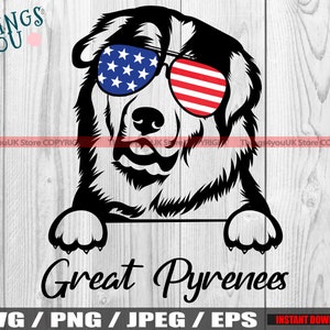 Great Pyrenees SVG, Peeking Great Pyrenees Dog, Peek A Boo, Great Pyrenees Vector, Great Pyrenees Lovers, Silhouette, Cricut Design, Iron On