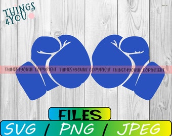 Boxing Gloves Logo, Boxing Girl, Boxing Gloves Svg, Boxing Gloves Clipart, Gloves File For Cricut, Silhouette, Blue And Red Boxing Gloves