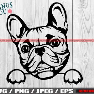 French Bulldog, French Bulldog SVG, Frenchie SVG, Frenchie Silhouette, Frenchie Lovers, Cute Peeking French Bulldog Svg, Silhouette, Cricut
