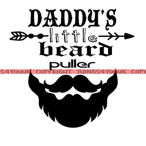 Bart SVG, Daddys Bart kleiner Zieher, Bart dad SVG, Vatertag SVG, Baby SVG, Mädchen T-Shirt Design, Meine Papas Bart svg, Bart Clipart