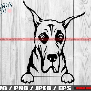 Great Dane SVG, Great Dane Mom, Great Dane Dad, Great Dane Clipart, Great Dane Peeking Dog, Silhouette, Cricut File, Iron On, Great Dane Dog