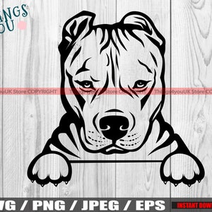 American Pit Bull SVG, Pitbull Svg, Peeking Pitbull SVG, American Pitbull, Perro que mira, Pitbull Silhouette Cameo, Cricut Cut File, Png