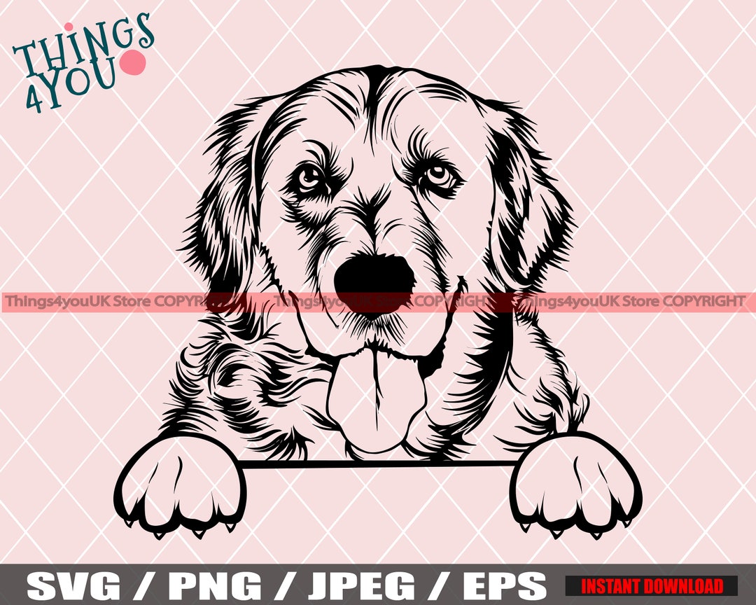 Golden Retriever SVG Png Jpeg Eps Cricut Cut File Outline Design ...
