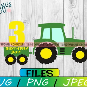 Tractor svg, Farm equipment, Tractor birthday, Birthday boy, Tractor, silhouette, tractor cricut file, iron on, SVG, PNG, PDF, Dxf, Stamp