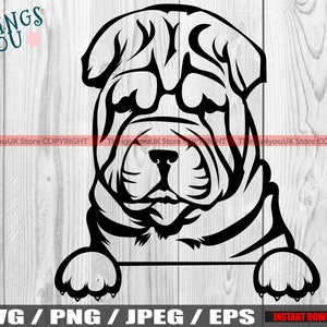 Shar Pei SVG, Shar Pei Hund, Peeka A Boo, Shar Pei Liebhaber, Shar Pei Clipart, Shar Pei Cricut, Shar Pei Silhouette Cameo, Shar Pei PNG