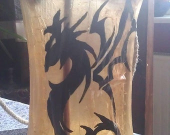 Rawhide lantern painted