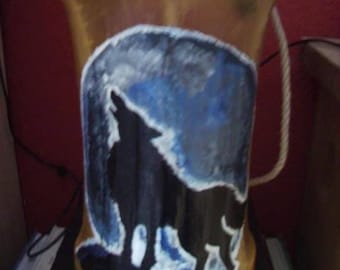 Rawhide lantern painted