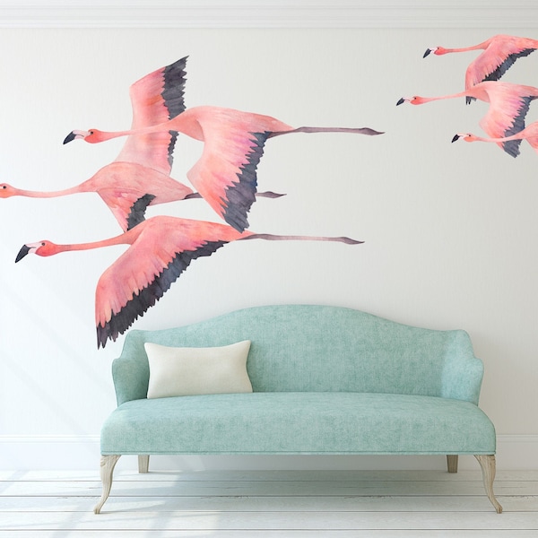 Flamingo Wall Decals Etsy