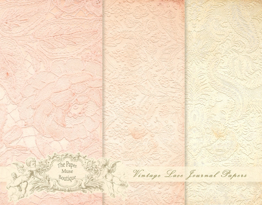 Vintage Lace Pages, Printable Lace Background, Junk Journal Digital ...