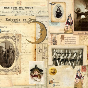 Halloween Junk Journal Kit, Printable Halloween Ephemera Vintage Halloween Ephemera, Gothic Halloween Digital Collage Sheet INSTANT DOWNLOAD