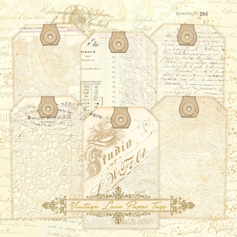 Printable Ephemera Tags, Junk Journal Tags, Digital Collage Sheet ...