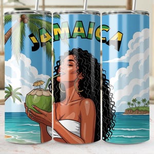 Jamaica 20oz Tumbler Wrap PNG, Island Girl Tumbler, Sublimation Tumbler Wrap, Tropical Tumbler Design Instant Download PNG Jamaican Flag PNG