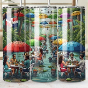 Dominican Republic 20oz Tumbler Wrap PNG El Rio Fula En Bonao Republica Dominicana, DR Flag Tumbler Wrap, Dominican Flag Skinny Tumbler Wrap