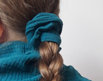 Chouchous double gaze, Ensemble de chouchous en mousseline, Zestaw muślinowych gumek, chouchous aus musselin, haargummi aus messelin