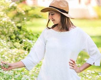 Robe ample en mousseline Marina, Robe double gaze, Robe d'été ample