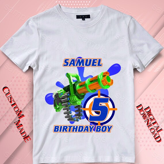 Download Nerf Iron On Transfer Nerf Birthday Shirt Diy Nerf Shirt Etsy