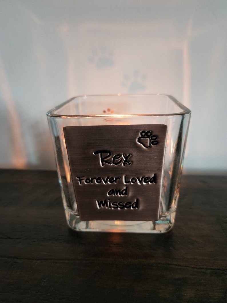 Copper Pet Memorial Candle Holder Personalized Pet Memorial Etsy