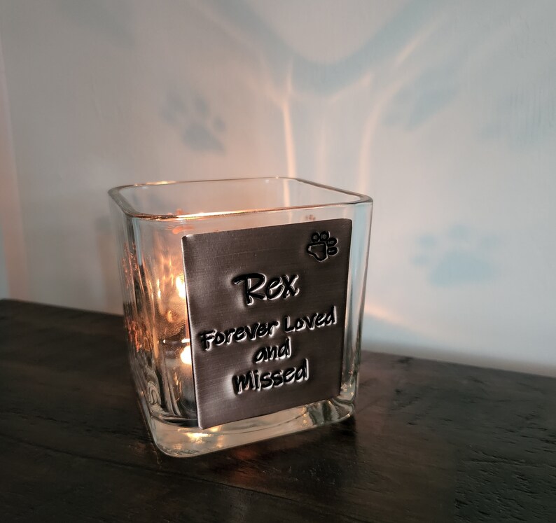 Copper Pet Memorial Candle Holder Personalized Pet Memorial Etsy