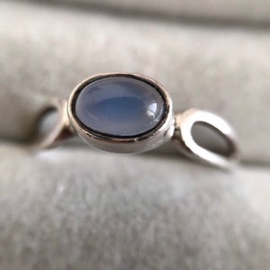 Vintage Silver Blue Moonstone Stacking Ring/Size 6.5