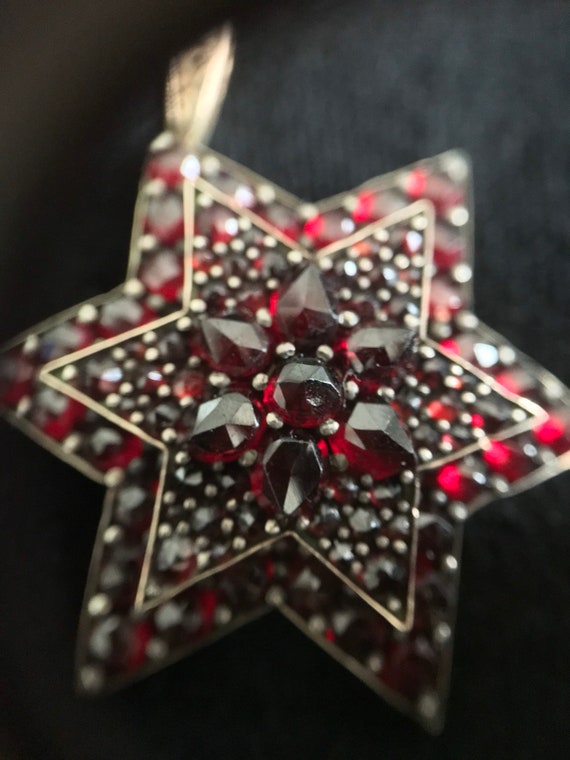 Garnet Star Brooch