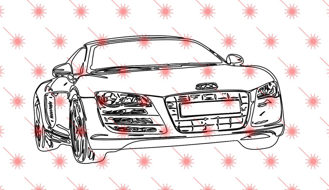 2009 Audi R8 svg dxf eps vector file for engraving | Etsy