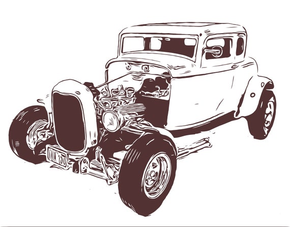 Download American Graffiti 1932 Ford Coupe Dxf Svg Eps Vector Files Etsy