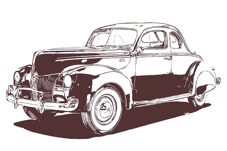 Download 1940 Ford Coupe Classic Vintage Car dxf svg eps vector ...