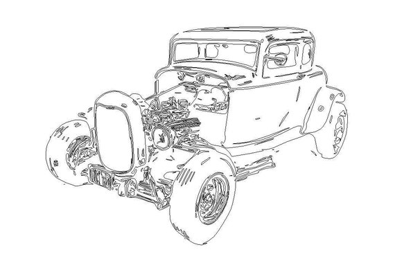Download American Graffiti 1932 Ford Coupe Dxf Svg Eps Vector Files Etsy