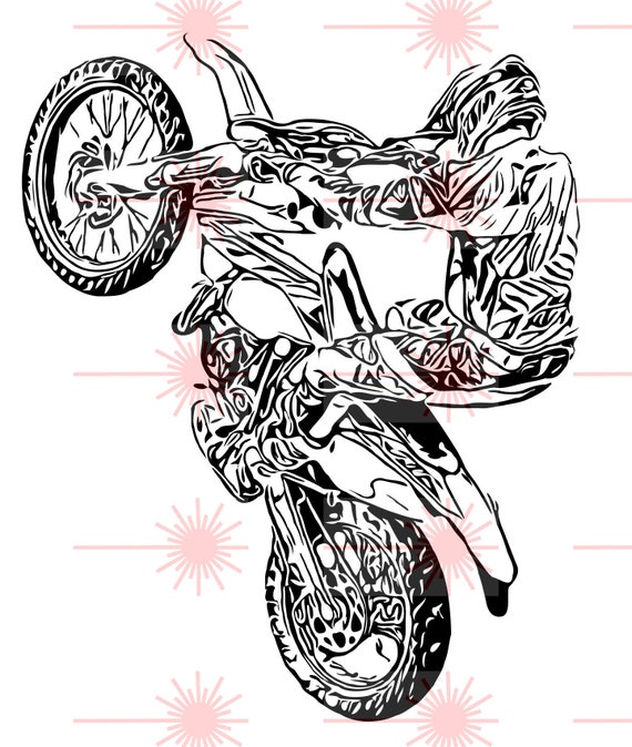Dirt Bike Rider png dxf svg eps vector files for | Etsy