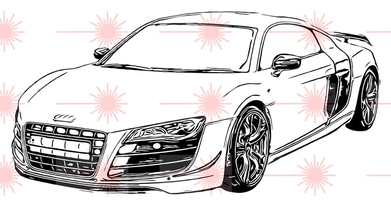 2011 Audi R8 GT png dxf svg eps vector files for | Etsy