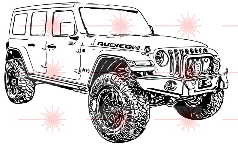 Download 2020 Jeep Rubicon dxf svg eps vector files for engraving ...