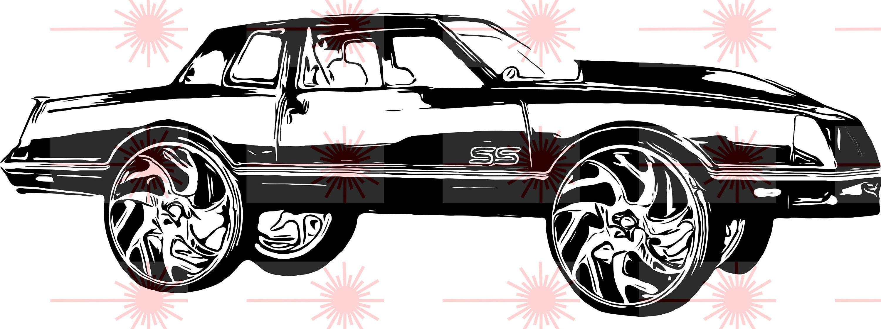 Chevy Monte Carlo SS Donk Png Svg Dxf Eps Vector Files for Etsy Canada