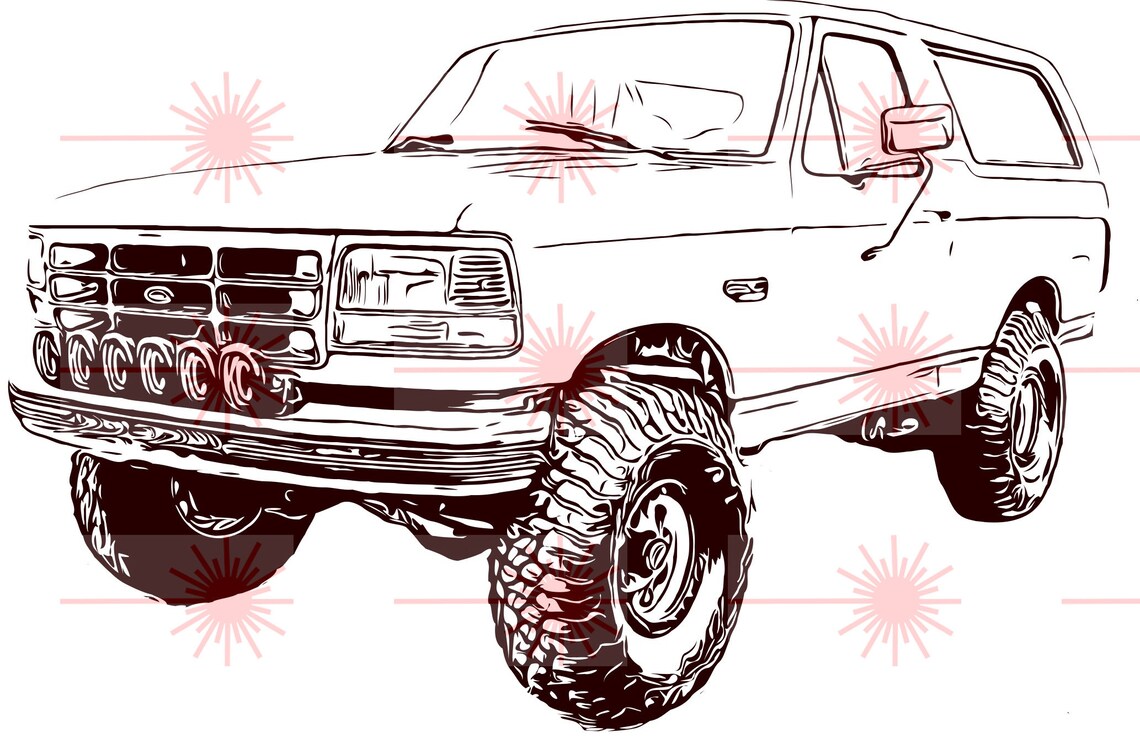 Download 1992 Ford Bronco svg dxf eps png vector file for engraving ...