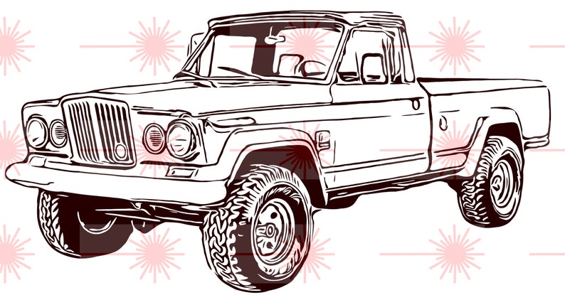 Download 1967 Jeep Gladiator png svg dxf eps vector files for | Etsy