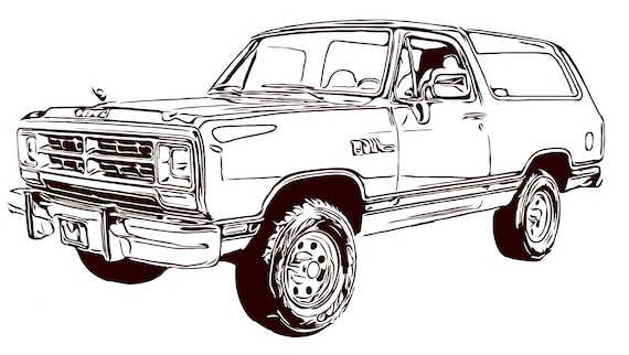 Download 1988 Dodge Ram Charger svg dxf eps png vector file for | Etsy