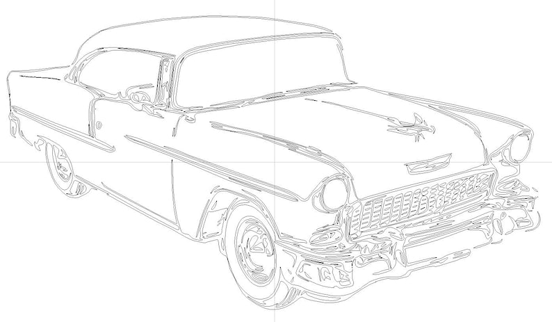 1955 Chevy Bel Air svg dxf eps vector files for engraving | Etsy