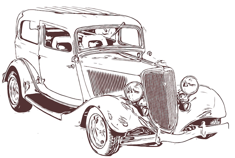 Download 1934 Ford Sedan / Vintage Car dxf svg eps vector files for ...