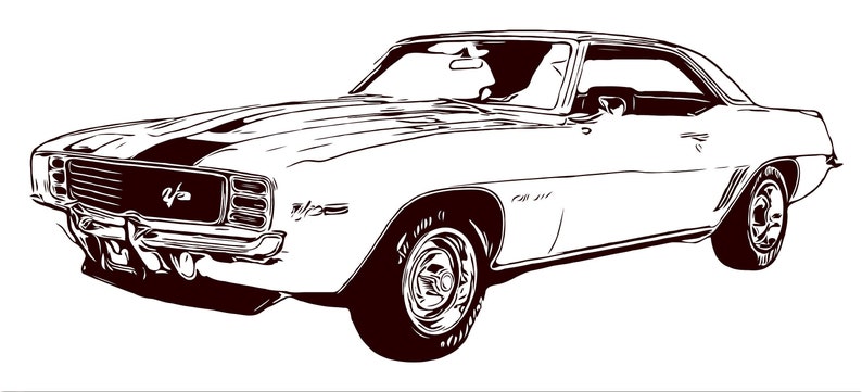 Download 1969 Chevy Camaro Z28 png svg dxf eps vector files for | Etsy